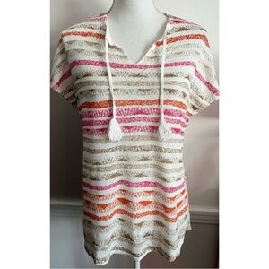 Chico’s • NWT Pink Tan Orange Stripe Blouse